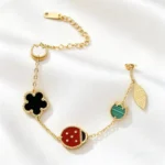 Geometric Five-Petal Flower Resin Bracelet - Image 2