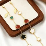 Geometric Five-Petal Flower Resin Bracelet - Image 3
