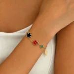 Geometric Five-Petal Flower Resin Bracelet