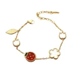 Geometric Five-Petal Flower Resin Bracelet - Image 4