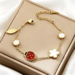 Geometric Five-Petal Flower Resin Bracelet - Image 5