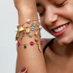 Floral Butterfly Charm Bracelet
