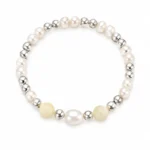 Color-Bead Layered Faux Pearl Bracelet - Image 2