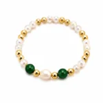 Color-Bead Layered Faux Pearl Bracelet - Image 3
