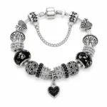 Black Rhinestone Heart Bracelet - Image 2