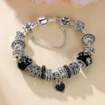 Black Rhinestone Heart Bracelet - Image 3