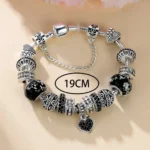 Black Rhinestone Heart Bracelet - Image 4