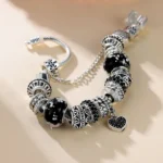 Black Rhinestone Heart Bracelet - Image 5