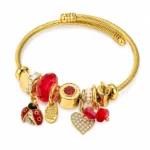 Heart Pearl Enamel-Drop Bracelet - Image 2