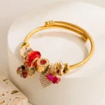 Heart Pearl Enamel-Drop Bracelet - Image 5