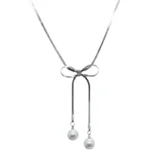 Bowknot Pearl Necklace - Image 2