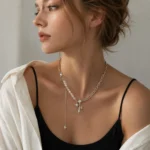 Teardrop Starburst Cross Necklace