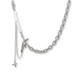 Teardrop Starburst Cross Necklace - Image 2