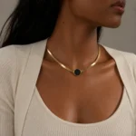 Black Titanium Steel Disc Necklace