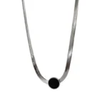 Black Titanium Steel Disc Necklace - Image 2
