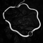 Black Titanium Steel Disc Necklace - Image 5