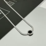 Black Titanium Steel Disc Necklace - Image 6