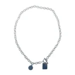 Square Plaque Titanium Steel Necklace - Image 2