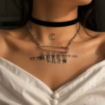 Safety Pin Letter F Necklace