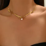 Bow Pearl Pendant Necklace - Image 4