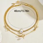 Bow Pearl Pendant Necklace - Image 5