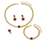 Geometric Necklace and Earring Set - Image 2