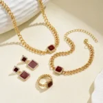 Geometric Necklace and Earring Set - Image 3