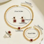 Geometric Necklace and Earring Set - Image 4