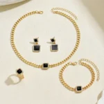 Geometric Necklace and Earring Set - Image 5