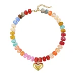 Geometric Resin Heart Necklace - Image 2