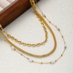 Triple-Layer Baroque Pearl Necklace - Image 3