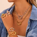 Geometric Hollow Stainless Steel Necklace