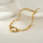 Geometric Hollow Stainless Steel Necklace - Image 5
