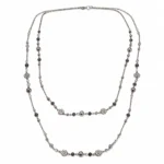 Antique-Finish Long Double-Layer Necklace - Image 2