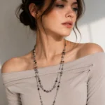 Antique-Finish Long Double-Layer Necklace