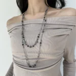 Antique-Finish Long Double-Layer Necklace - Image 3