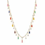 Colorful Crystal Tassel Necklace - Image 2