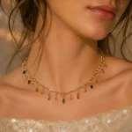 Colorful Crystal Tassel Necklace