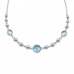 Blue Round Bead Necklace - Image 2