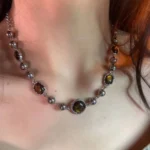Blue Round Bead Necklace - Image 4