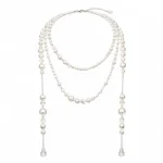 Irregular-Sized Pearl Beaded Necklace - Image 2