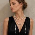 Irregular-Sized Pearl Beaded Necklace