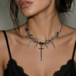 Studded Beaded Choker Necklace