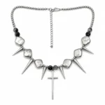 Studded Beaded Choker Necklace - Image 2
