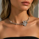 Bamboo-Style Pearl Necklace