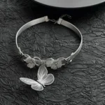 Floral Butterfly Choker Necklace - Image 2