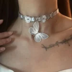 Floral Butterfly Choker Necklace