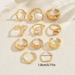 Pearl Geometric Ring Set - Image 4