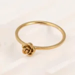 Titanium Steel 3D Rose Ring - Image 6