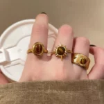 Sunflower Tiger Eye Stone Ring - Image 4